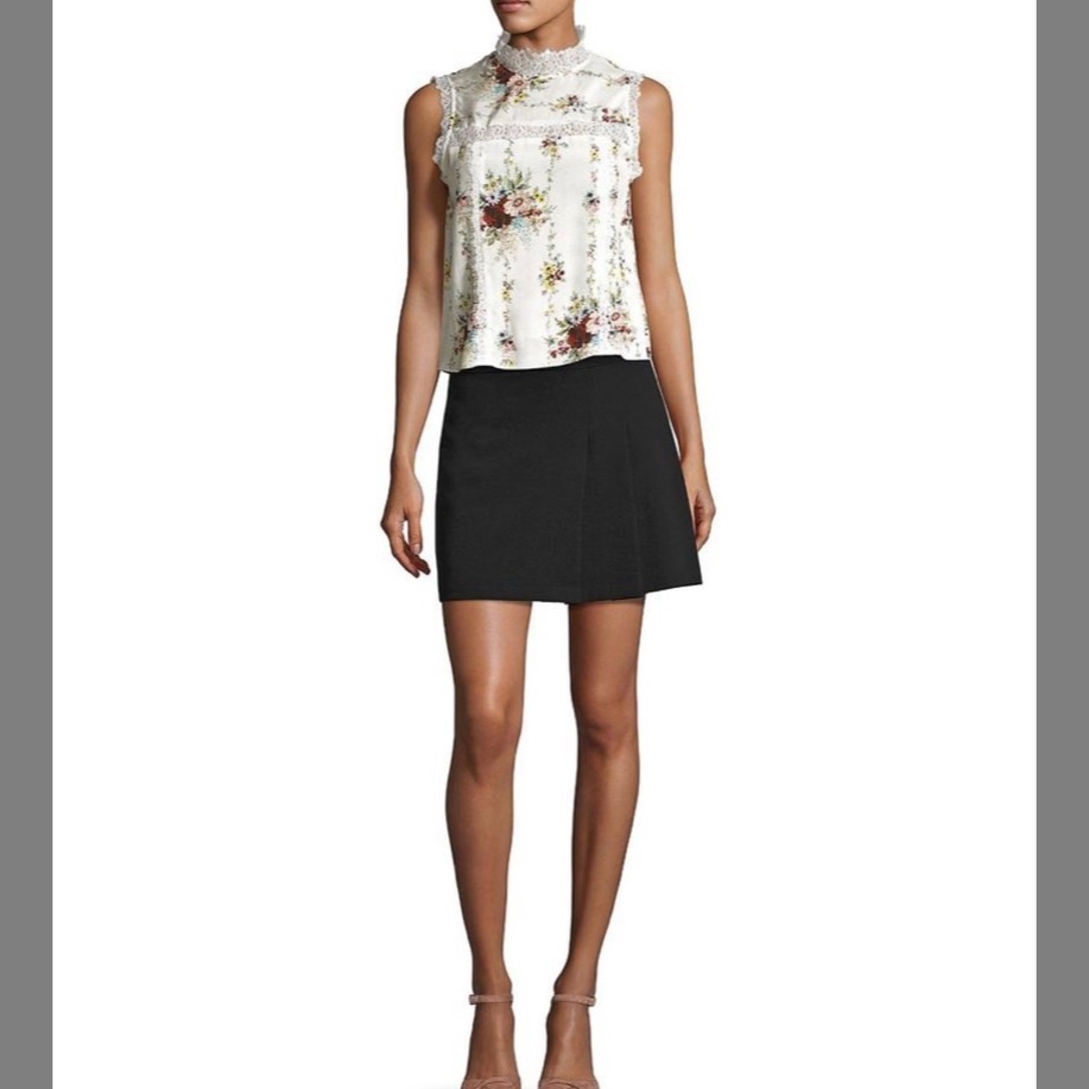 Alice and Olivia Black Bianka Pleated Skirt